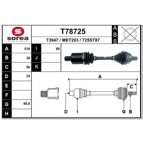 Hnací hriadeľ EAI T78725