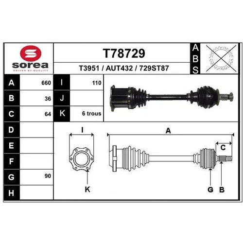 Hnací hriadeľ EAI T78729