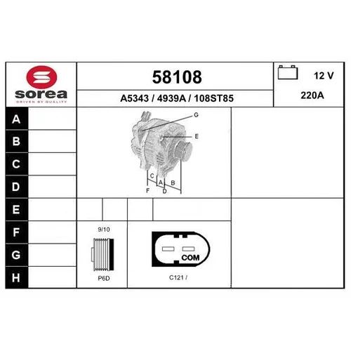 Alternátor EAI 58108