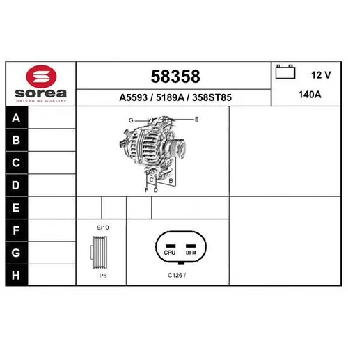 Alternátor EAI 58358