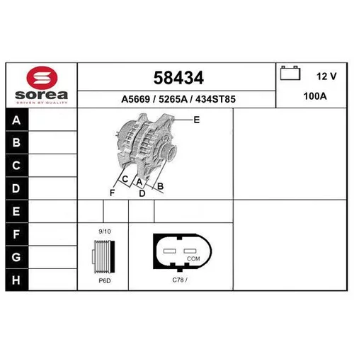Alternátor EAI 58434