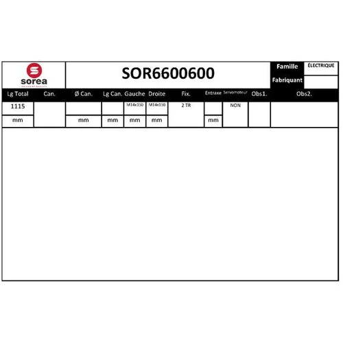 Prevodka riadenia SOR6600600 /EAI/