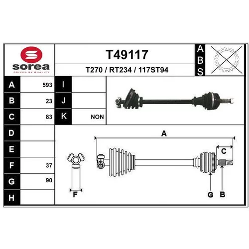 Hnací hriadeľ EAI T49117