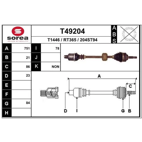 Hnací hriadeľ EAI T49204