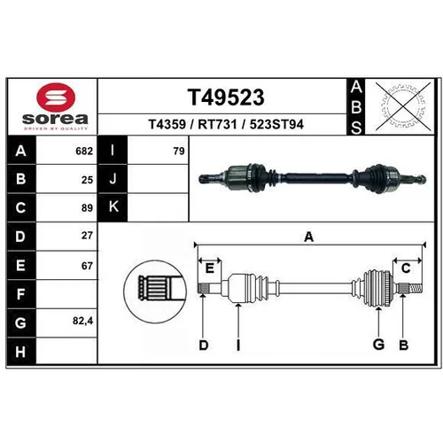 Hnací hriadeľ EAI T49523