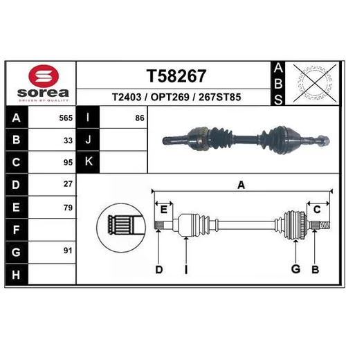 Hnací hriadeľ EAI T58267