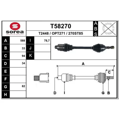 Hnací hriadeľ EAI T58270