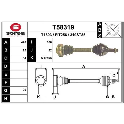 Hnací hriadeľ EAI T58319