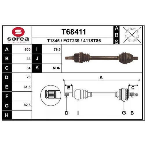 Hnací hriadeľ EAI T68411