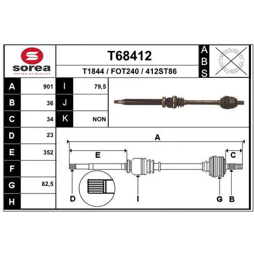 Hnací hriadeľ EAI T68412