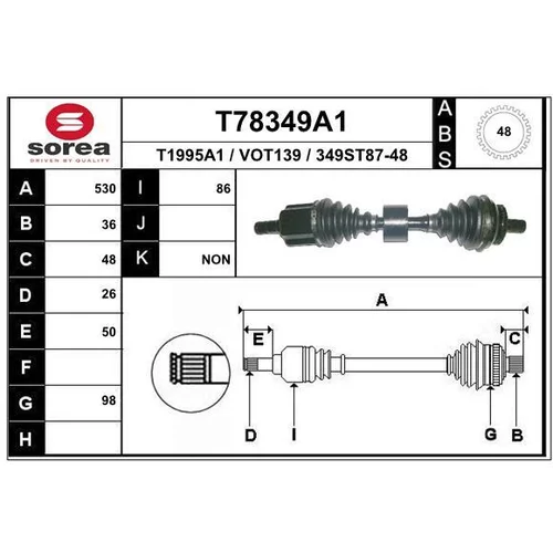 Hnací hriadeľ T78349A1 /EAI/