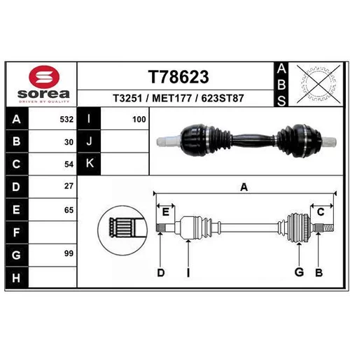 Hnací hriadeľ EAI T78623