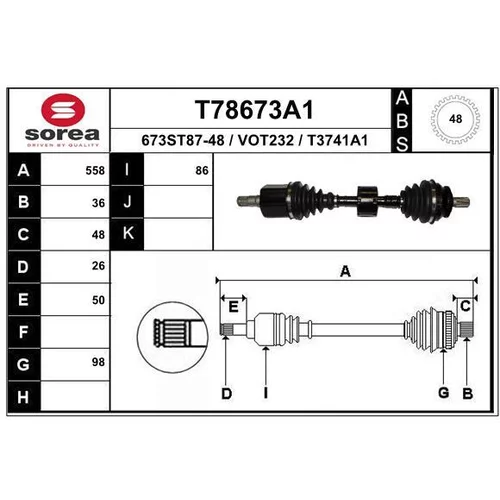 Hnací hriadeľ EAI T78673A1