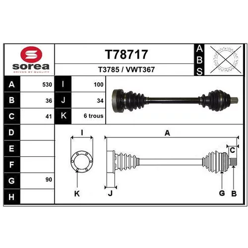 Hnací hriadeľ EAI T78717