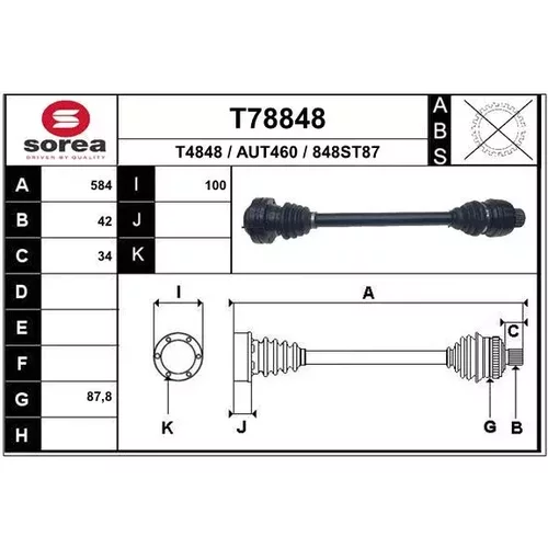 Hnací hriadeľ EAI T78848