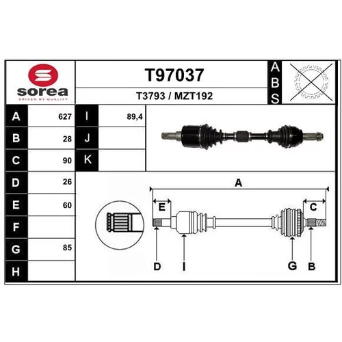 Hnací hriadeľ EAI T97037