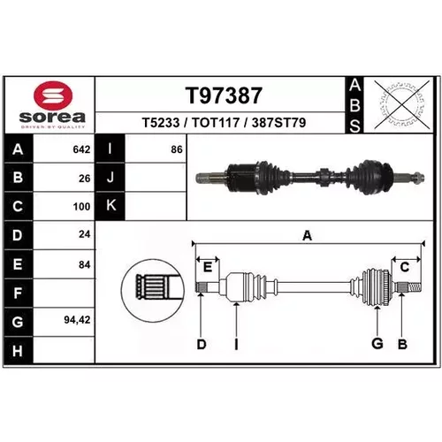 Hnací hriadeľ EAI T97387