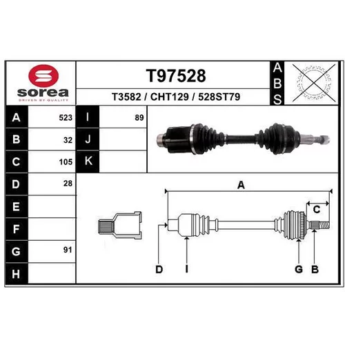 Hnací hriadeľ EAI T97528