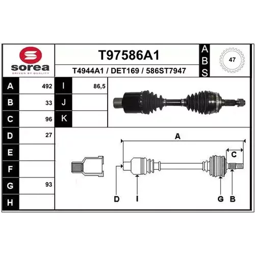 Hnací hriadeľ EAI T97586A1