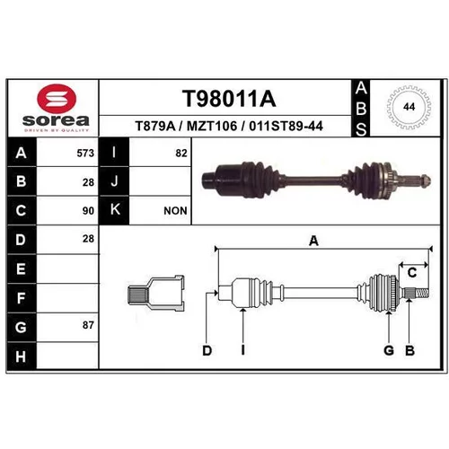 Hnací hriadeľ EAI T98011A