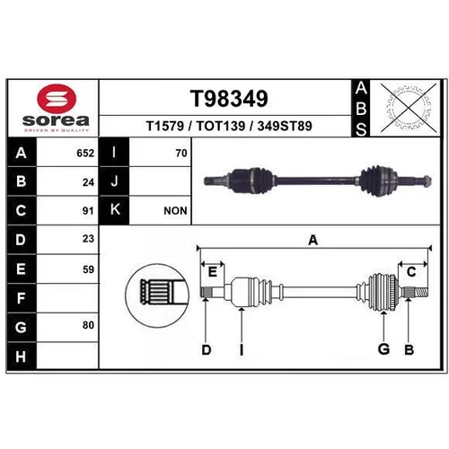 Hnací hriadeľ EAI T98349