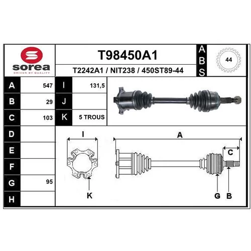 Hnací hriadeľ EAI T98450A1