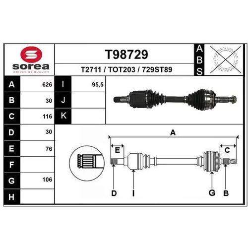 Hnací hriadeľ EAI T98729