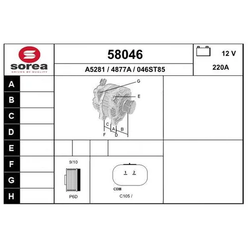 Alternátor EAI 58046