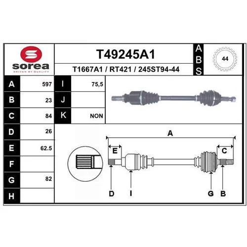 Hnací hriadeľ EAI T49245A1