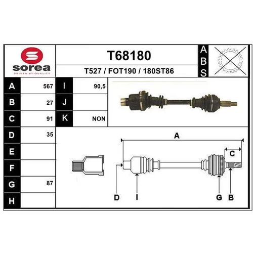 Hnací hriadeľ EAI T68180