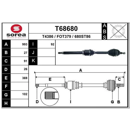 Hnací hriadeľ EAI T68680