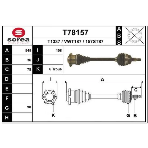 Hnací hriadeľ EAI T78157