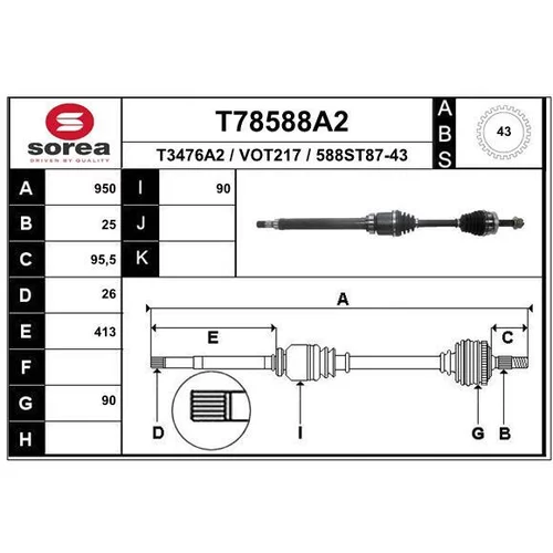 Hnací hriadeľ EAI T78588A2