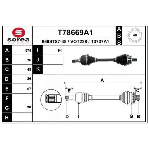Hnací hriadeľ EAI T78669A1