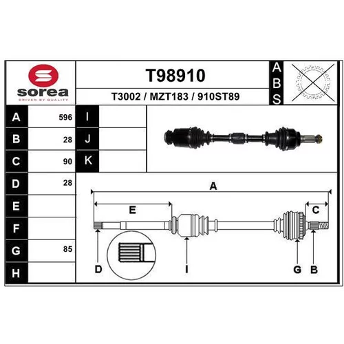 Hnací hriadeľ EAI T98910