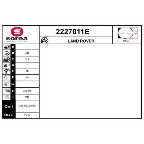 Brzdový strmeň EAI 2227011E