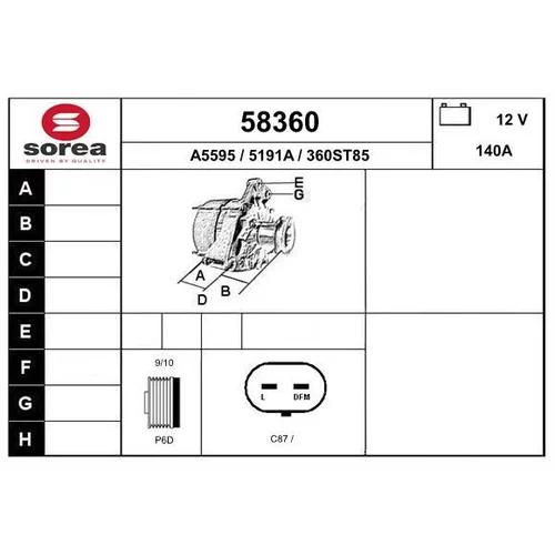 Alternátor EAI 58360