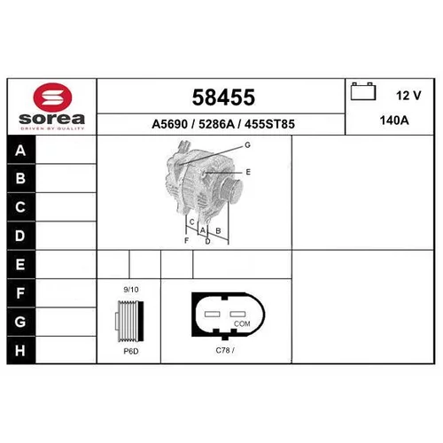 Alternátor EAI 58455