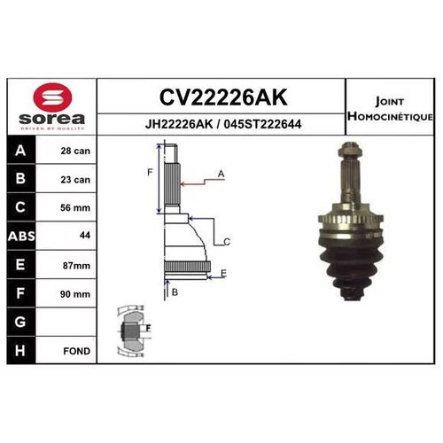 Sada kĺbov hnacieho hriadeľa EAI CV22226AK