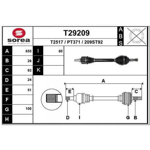 Hnací hriadeľ EAI T29209