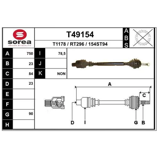 Hnací hriadeľ EAI T49154