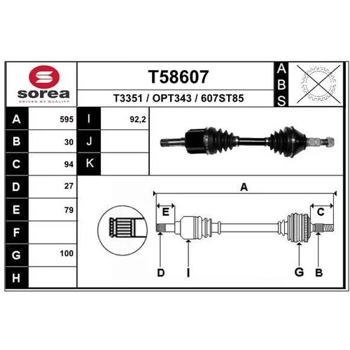 Hnací hriadeľ T58607 /EAI/