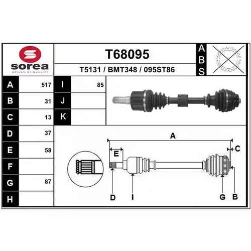 Hnací hriadeľ EAI T68095