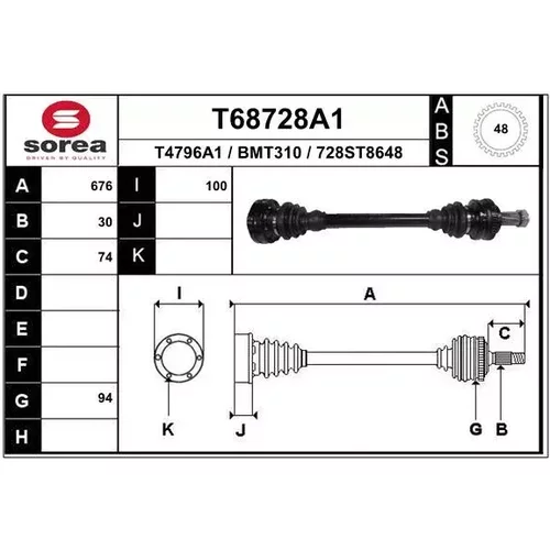 Hnací hriadeľ EAI T68728A1