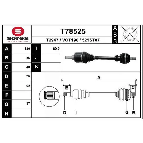 Hnací hriadeľ EAI T78525