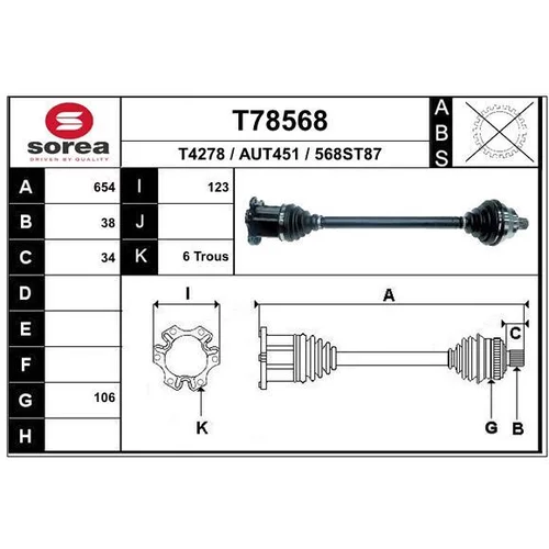 Hnací hriadeľ T78568 /EAI/