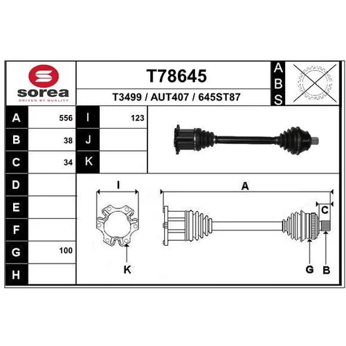 Hnací hriadeľ T78645 /EAI/
