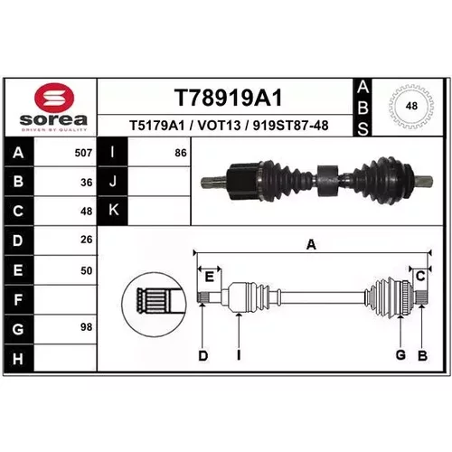 Hnací hriadeľ EAI T78919A1