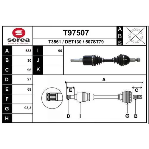 Hnací hriadeľ T97507 /EAI/