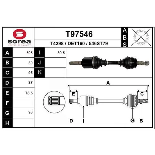Hnací hriadeľ EAI T97546